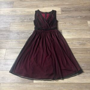 Vtg Cami Dress Sz 10 Black Red Sheer Chiffon Whimsigoth Fairy Dark Romantic Y2K